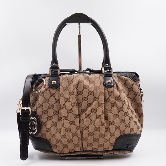 BP22 ❣️ Gucci GG Monogram Sukey Top Handle Satchel - Picture 1 of 15